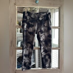 NWT Marika | Black and Gray Tie-Dye Capri Leggings
